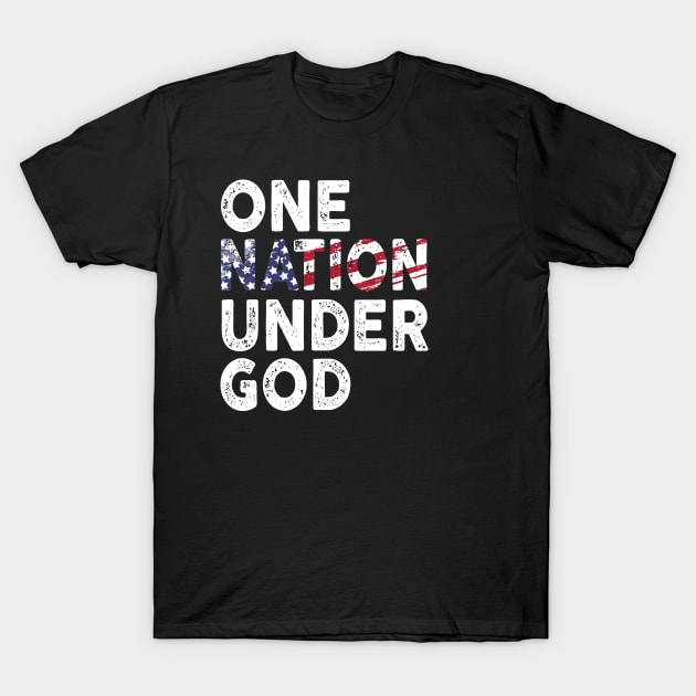 One Nation Under God USA Flag T-Shirt by figandlilyco